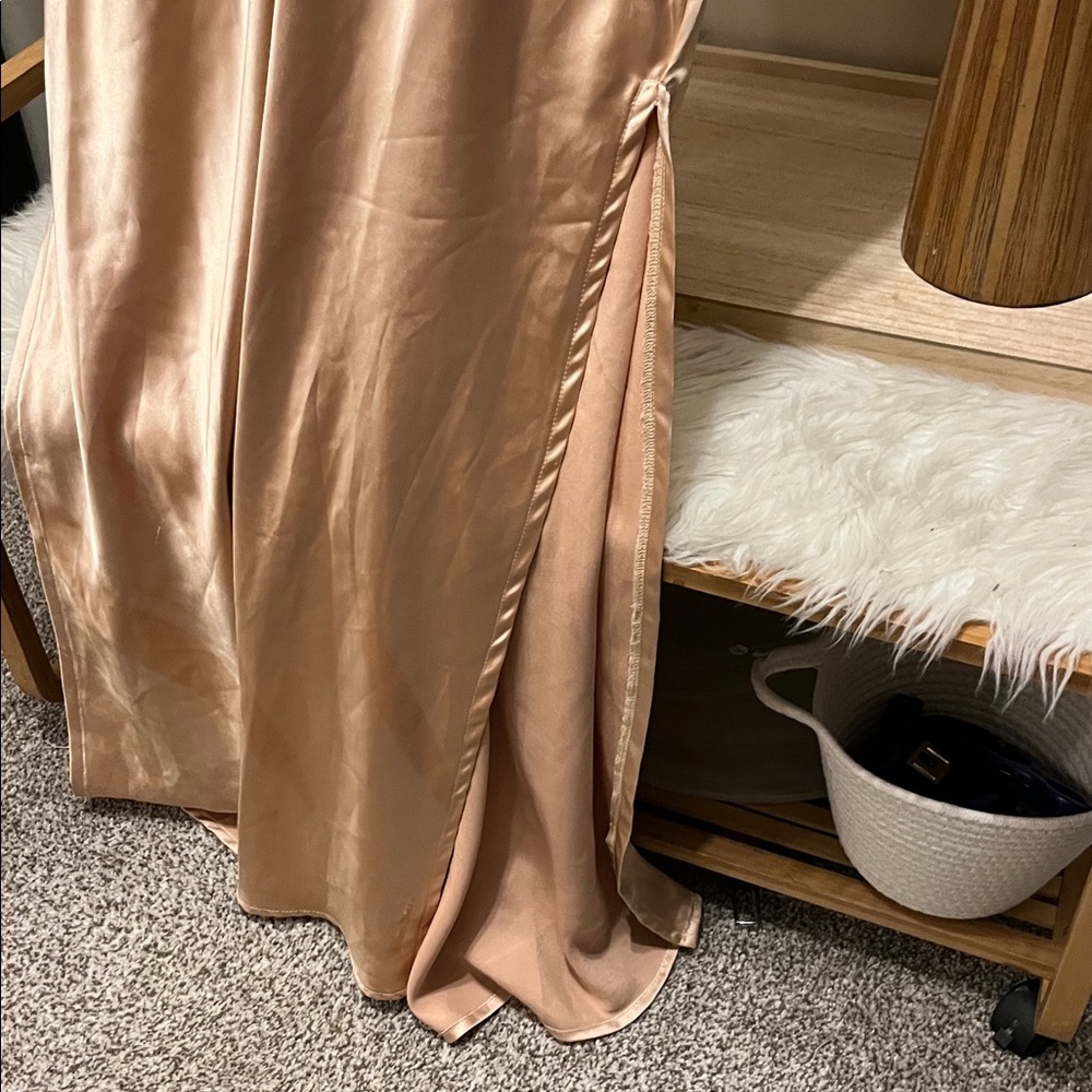 Lulu's Blush Satin Maxi Dress - Picture 5 of 6